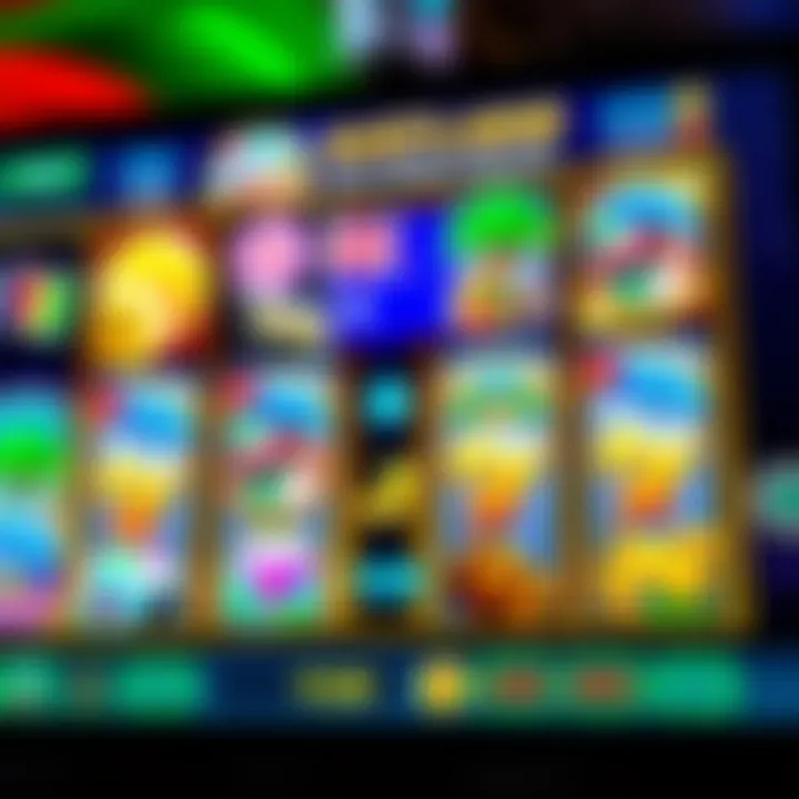 Online pokies game screen showing colorful reels and symbols with Australian-themed icons