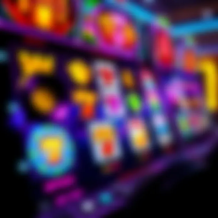 Colorful online pokies game screen showcasing vibrant symbols and spins in action