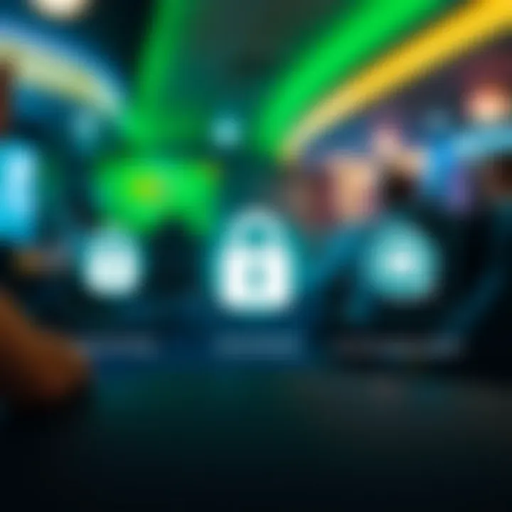 Security icons highlighting password protection and two-factor authentication for an online platform