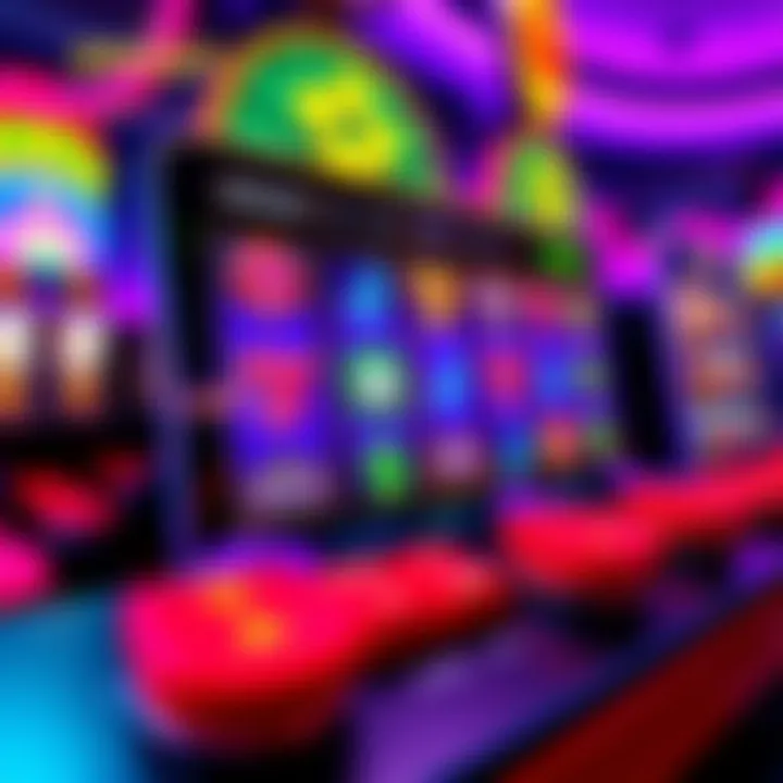 Colorful Spinago online pokies interface showing vibrant reels and game controls