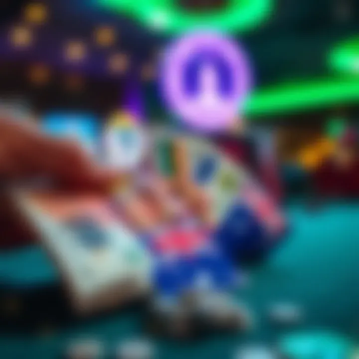 Australian currency notes and digital payment icons representing cashing out from Spinago