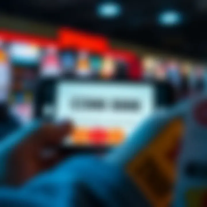 Illustration of a digital coupon code displayed on a mobile device screen with shopping cart icons