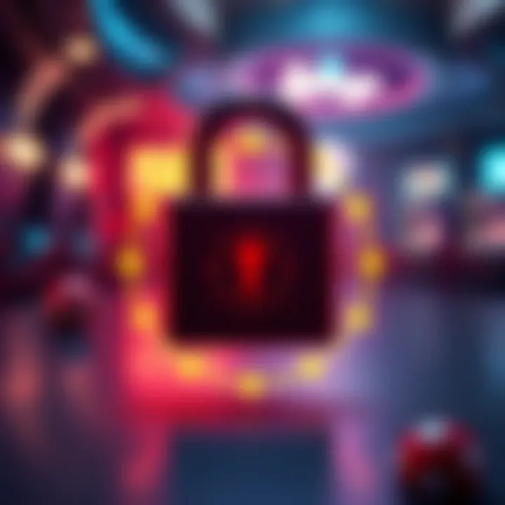 Secure padlock icon representing account security measures for online casino users