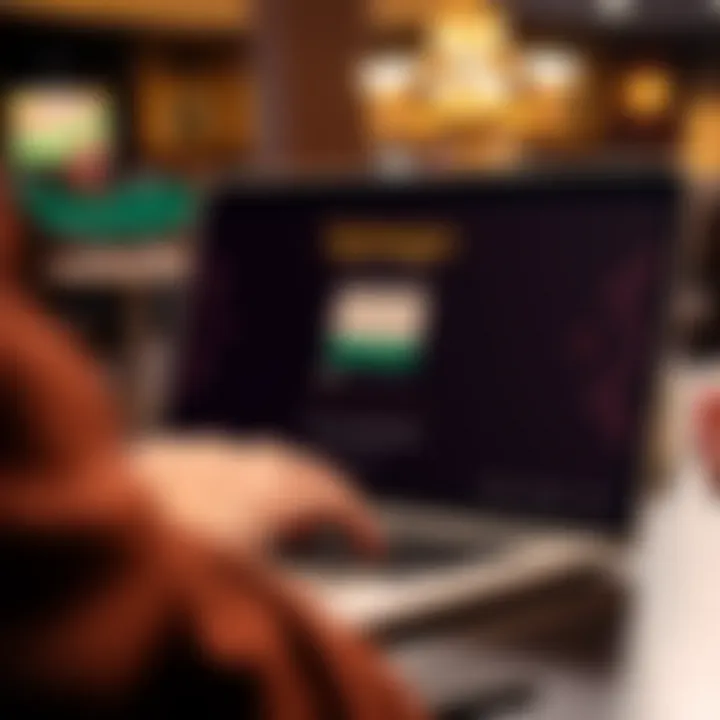 User entering login credentials on Spinago Casino interface on a laptop screen