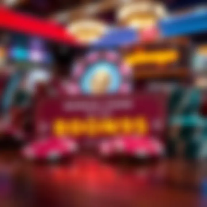 Colorful casino chips and a glowing bonus code voucher on a wooden table