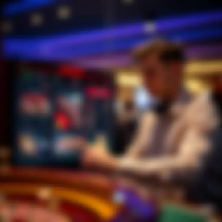 User interacting with account management options on an online casino platform