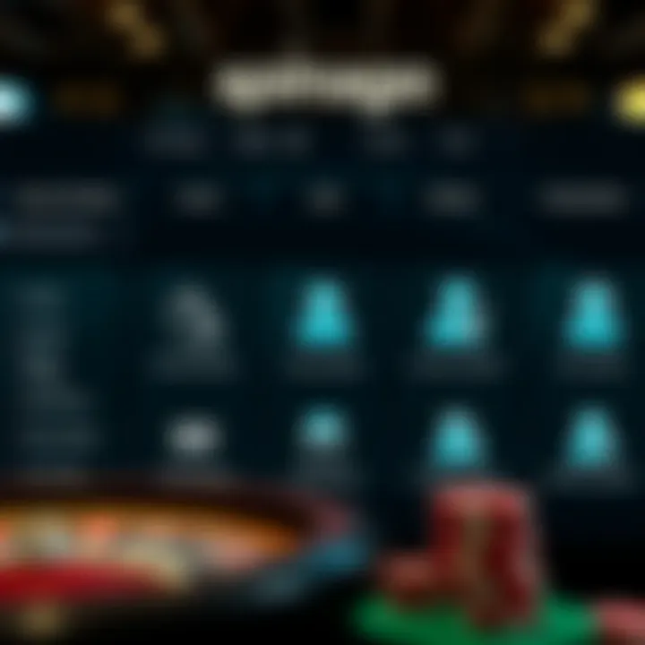 Digital representation of secure banking options and customer support icons on a casino platform
