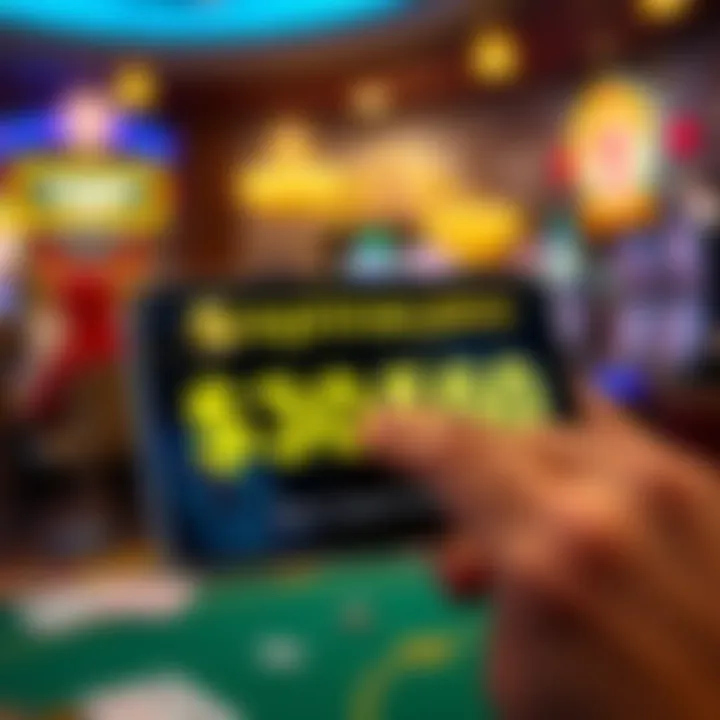 Illustration of a casino bonus code being entered on a digital device screen