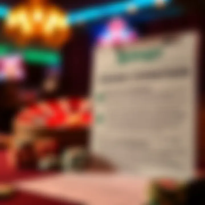 Checklist highlighting key terms and conditions for casino bonus usage