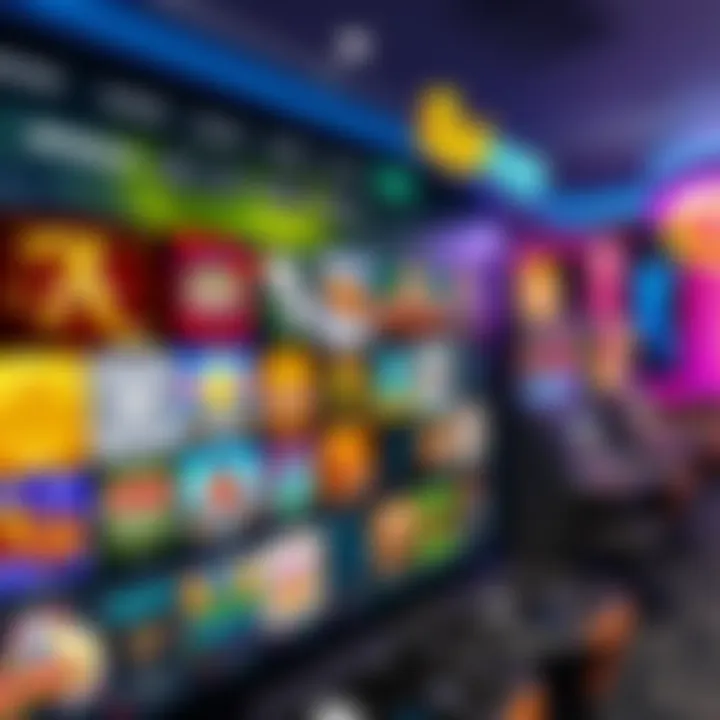 Colorful online casino interface showing a variety of slot games and table games available for Australian players