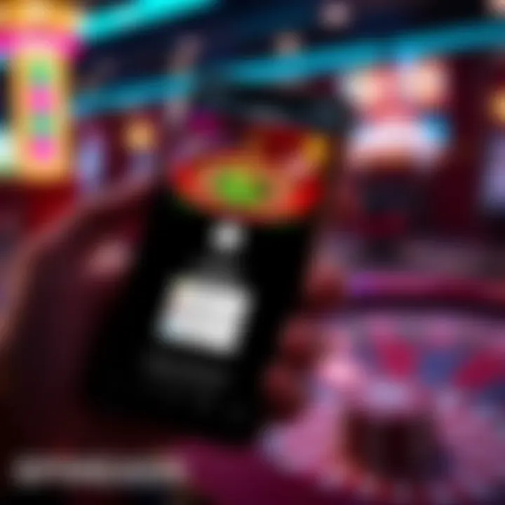 Mobile device displaying a secure casino login screen with clear navigation options