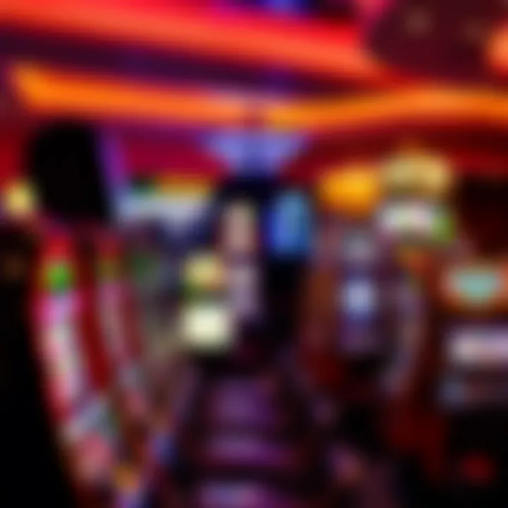 Colorful online casino game screen featuring various slot machines and poker games