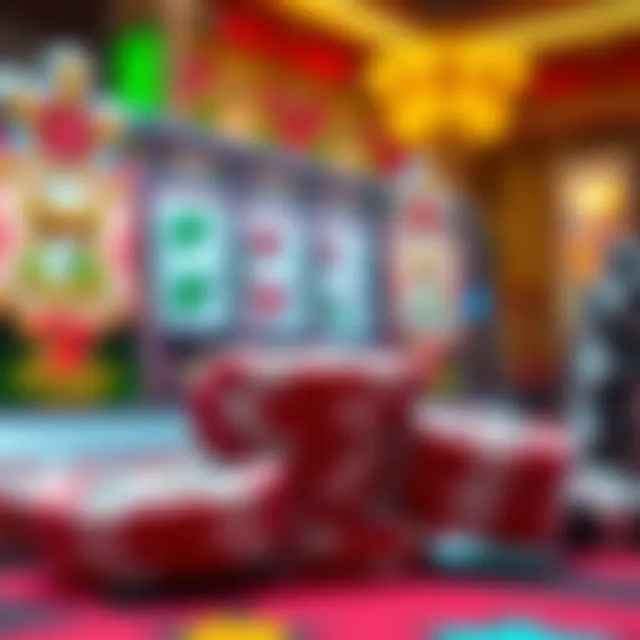 Digital slots and casino chips representing Spinago Casino bonuses