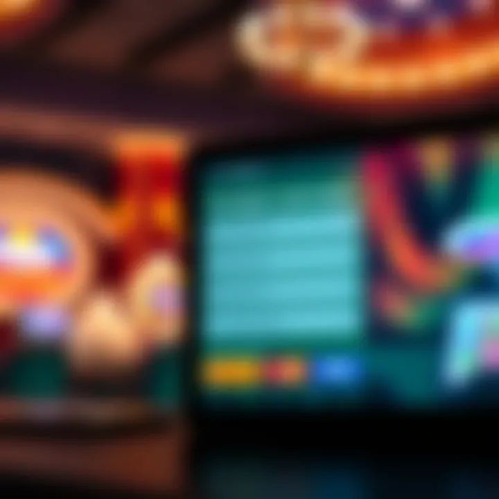 Secure online payment options displayed on a digital device with casino background