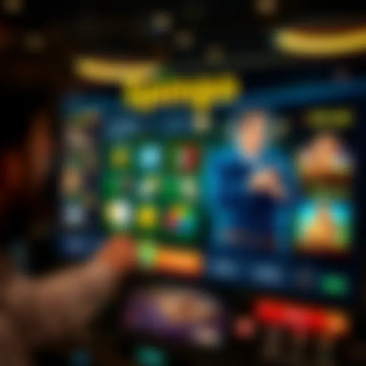 Interactive Spinago Game User Experience User navigating through an interactive Spinago game interface displaying engaging gameplay elements