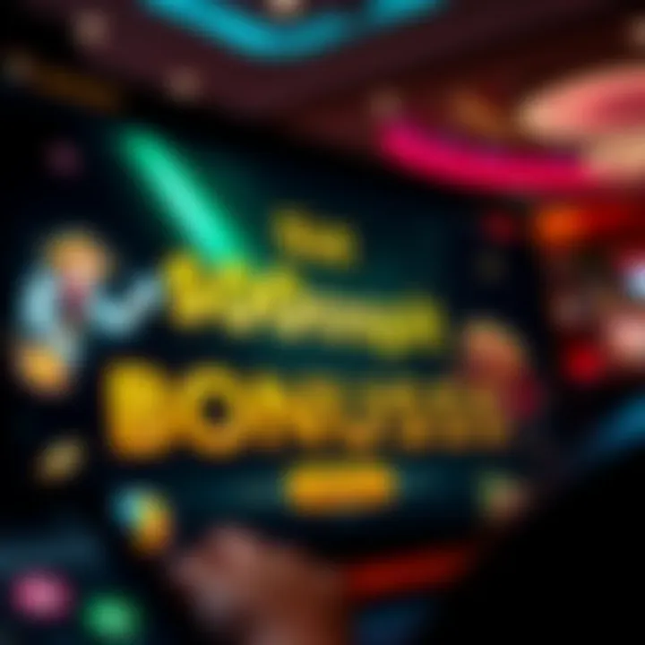 Digital casino interface highlighting a no deposit bonus offer with free spins and bonus credits