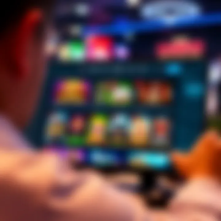 Diverse Game Selection at Spinago Online Casino Variety of casino games displayed on a digital device screen