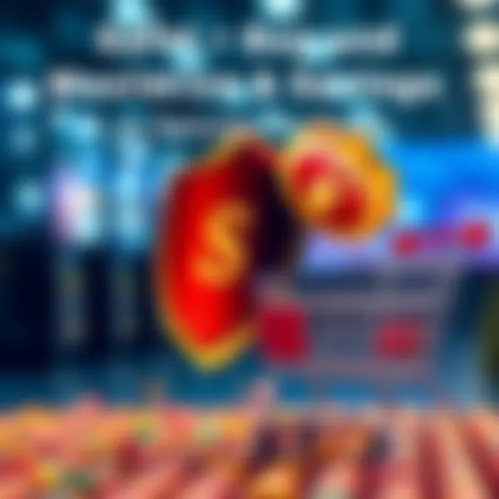 Graphic of a secure shield symbol alongside a shopping cart symbolizing safe and smart online shopping