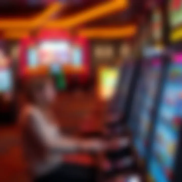 Illustration showing responsible gaming practices with a person setting limits on pokies play