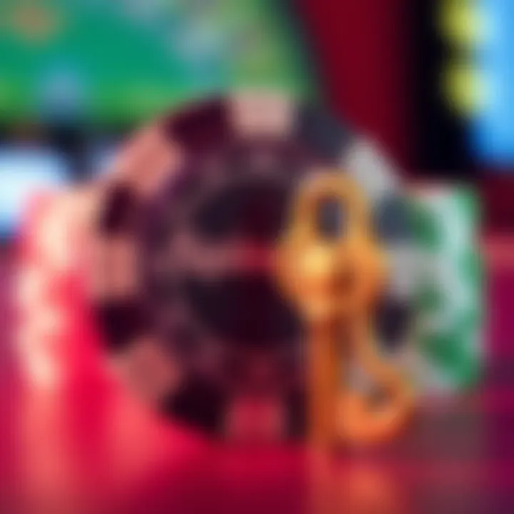 Digital representation of a casino chip with a key symbolizing access through no deposit codes